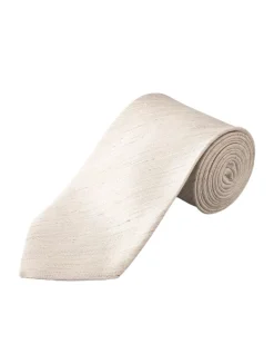 Tilbehør<Eton Solid Silk Linen Tie Slips Beige