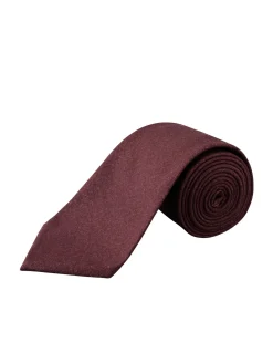 Tilbehør<Eton Solid Wool Flannel Tie Slips Mørkerød