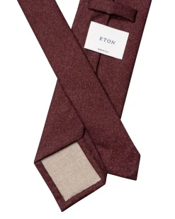Tilbehør<Eton Solid Wool Flannel Tie Slips Mørkerød