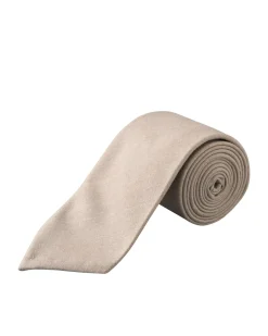 Tilbehør<Eton Solid Wool Flannel Tie Slips Beige