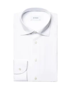 Skjorte<Eton White Four-Way Stretch Shirt Skjorte Hvit