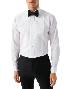 Skjorte<Eton White Plissé Tuxedo Shirt Skjorte Hvit