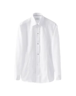 Skjorte<Eton White Plissé Tuxedo Shirt Skjorte Hvit