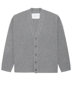 Genser<Garment Project Boxy Knit Cardigan Genser Lys Grå Melert