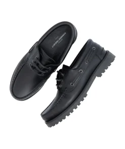 Sko<Garment Project Ollie Boat Shoe Black Leather Sko Sort