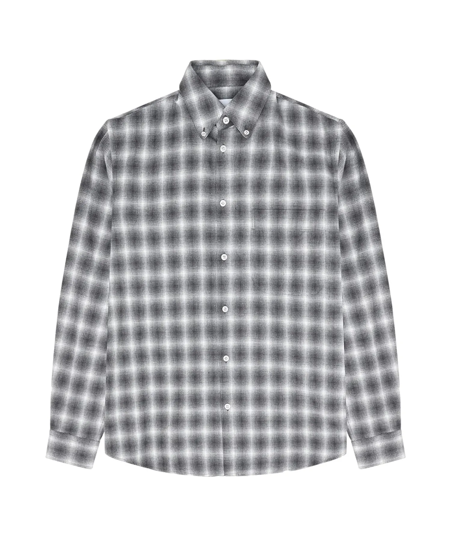 Skjorte<Garment Project Relaxed LS Button Down Shirt Skjorte Grå Mønster Flannel Grey Check
