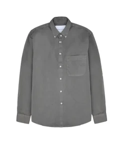 Skjorte<Garment Project Relaxed LS Button Down Shirt Skjorte Lysegrå Grey Garment Dyed