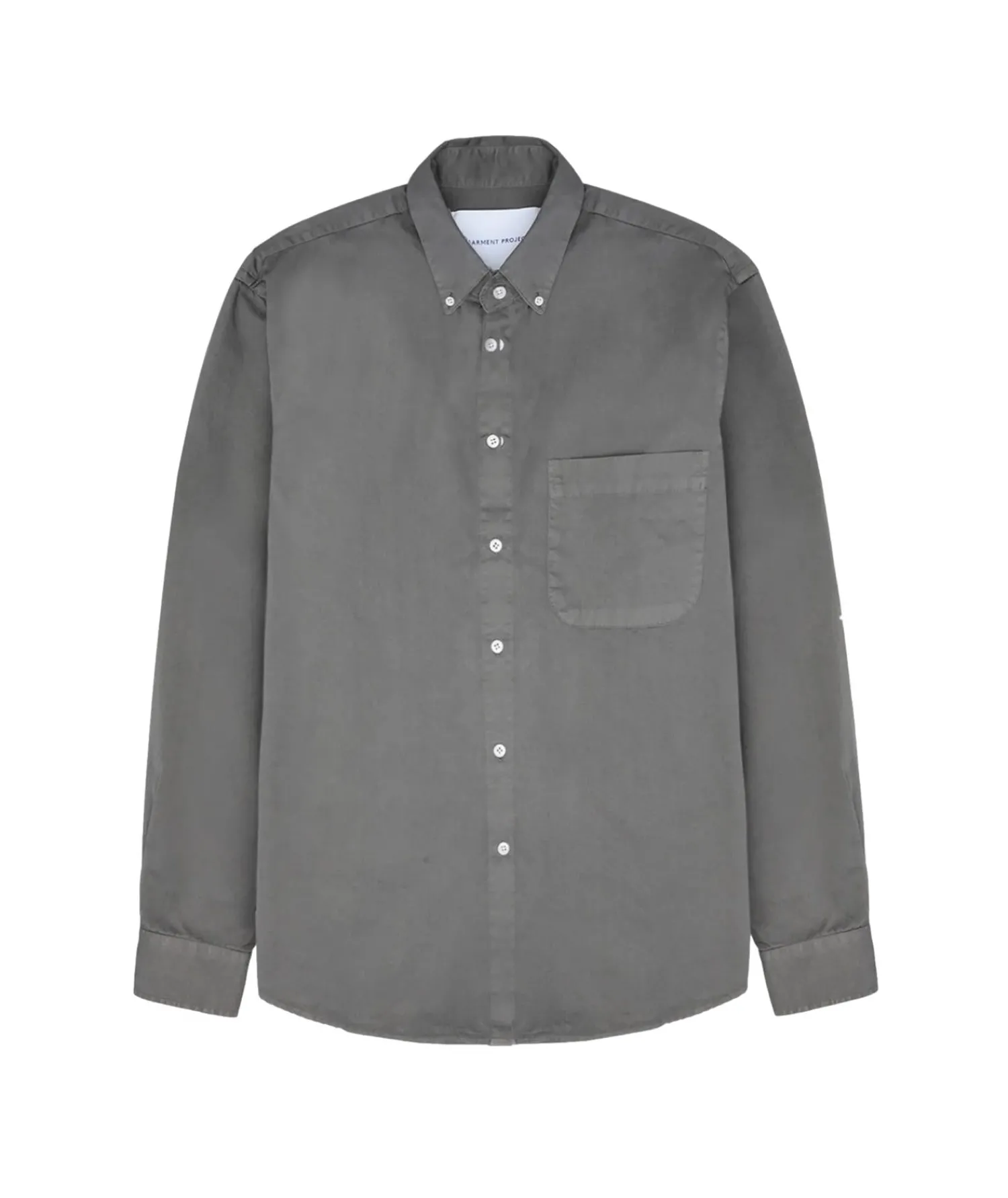 Skjorte<Garment Project Relaxed LS Button Down Shirt Skjorte Lysegrå Grey Garment Dyed