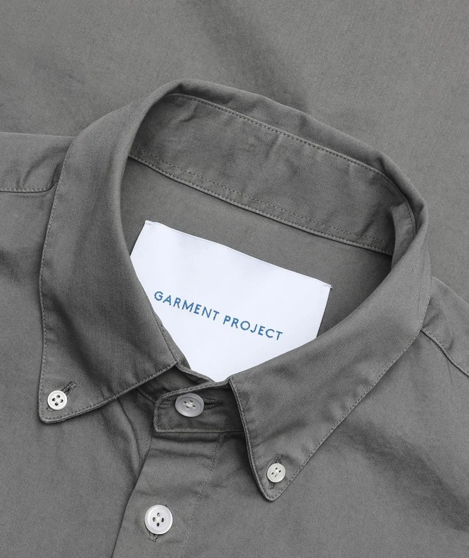 Skjorte<Garment Project Relaxed LS Button Down Shirt Skjorte Lysegrå Grey Garment Dyed