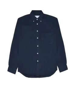 Skjorte<Garment Project Relaxed LS Button Down Shirt Skjorte Navy Navy Garment Dyed