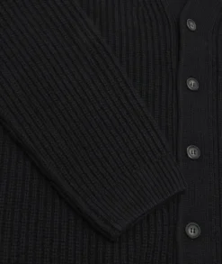 Genser<Garment Project Wool Knit Cardigan Genser Sort