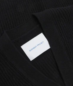 Genser<Garment Project Wool Knit Cardigan Genser Sort