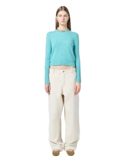 Genser<Guest In Residence Shrunken Crew Genser Turkis Glacier