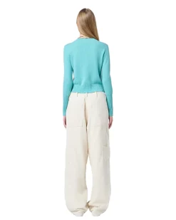 Genser<Guest In Residence Shrunken Crew Genser Turkis Glacier