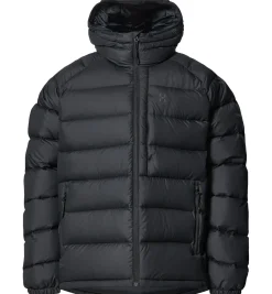 Jakke<Haglöfs Rosson Down Hood Men Jakke Sort True Black