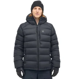 Jakke<Haglöfs Rosson Down Hood Men Jakke Sort True Black