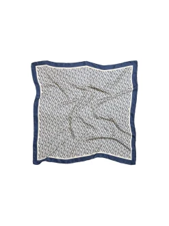 Tilbehør<Holzweiler Fine Scarf Monogram Skjerf Hvit Og Mørkeblå