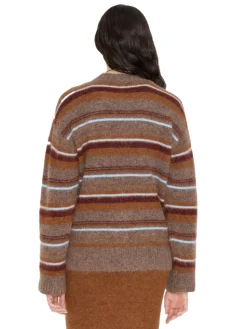 Genser<Holzweiler Fluffy Stripe Crew Genser Lysebrun