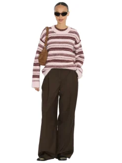 Genser<Holzweiler Fluffy Stripe Crew Genser Rosa Mønster