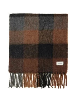 Tilbehør<Holzweiler Fresia Brown Check Skjerf Brun