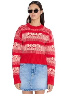 Genser<Holzweiler Hot Cropped Crew Genser Rødt Mønster