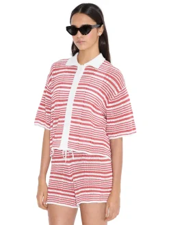 T-Shirt<Holzweiler Kelp Striped Shirt T-shirt Hvit Og Rød