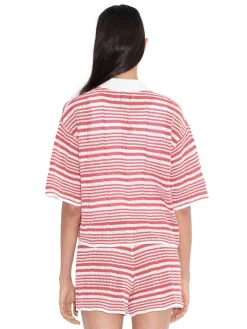 T-Shirt<Holzweiler Kelp Striped Shirt T-shirt Hvit Og Rød