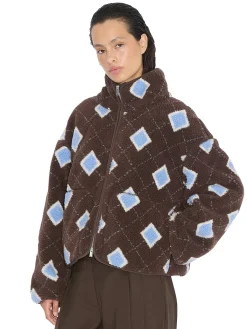 Jakke<Holzweiler Rype Fleece Jacket Jakke Brun Mønster