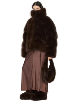 Jakke<Holzweiler Steilia Fauxfur Down Jkt Jakke Brun