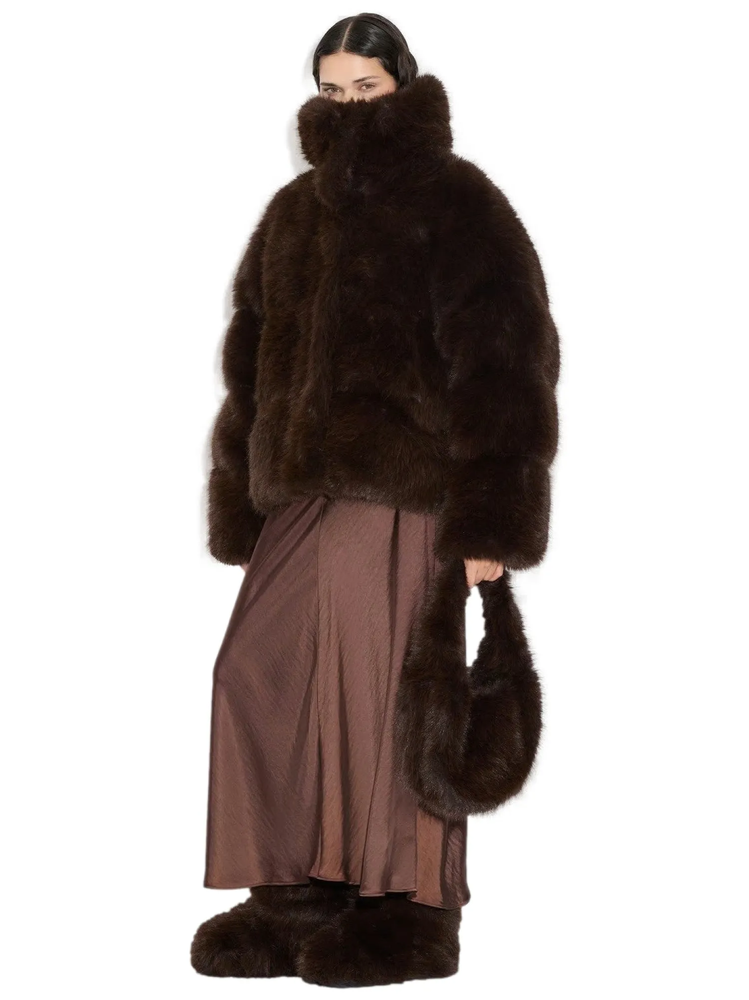 Jakke<Holzweiler Steilia Fauxfur Down Jkt Jakke Brun