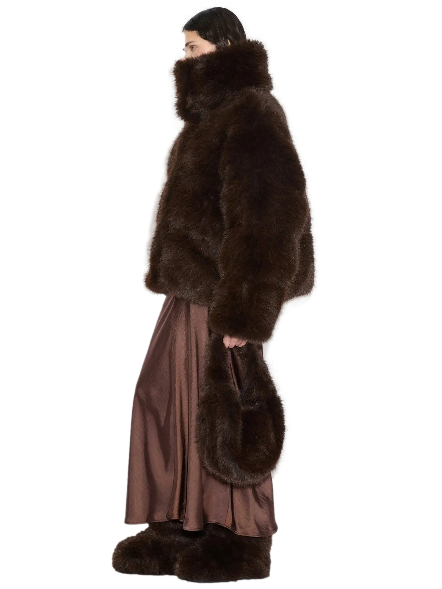 Jakke<Holzweiler Steilia Fauxfur Down Jkt Jakke Brun