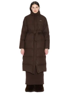 Jakke<Holzweiler W Tech Wool Down Coat Jakke Mørkebrun