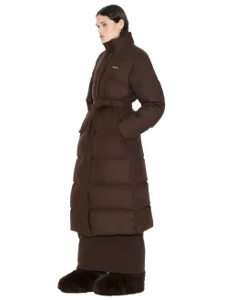 Jakke<Holzweiler W Tech Wool Down Coat Jakke Mørkebrun