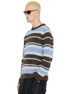 Genser<Holzweiler WOOL STRIPE CREW Genser Lyseblå Striper