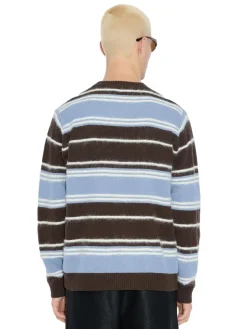 Genser<Holzweiler WOOL STRIPE CREW Genser Lyseblå Striper