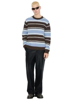 Genser<Holzweiler WOOL STRIPE CREW Genser Lyseblå Striper