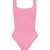 Badetøy<Hunza G Square neck swim crinkle Badedrakt Rosa