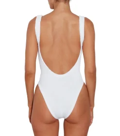 Badetøy<Hunza G Square Neck Swim Crinkle Badedrakt Hvit