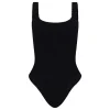 Badetøy<Hunza G Square Neck Swim Crinkle Badedrakt Sort