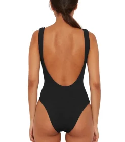 Badetøy<Hunza G Square Neck Swim Crinkle Badedrakt Sort