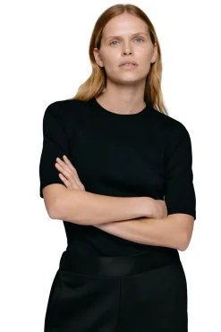 T-Shirt<Julie Josephine Marianne Rib Tee T-shirt Sort