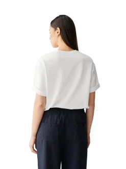 T-Shirt<Julie Josephine Oversized Cotton Jersey Tee T-shirt Hvit