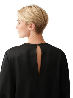 Skjorter<Julie Josephine Satin Bell Sleeve Blouse Skjorte Sort