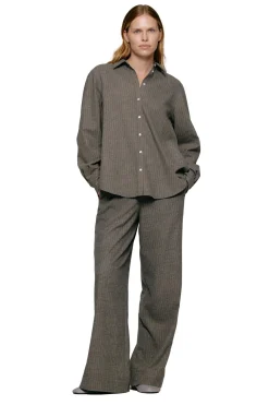 Skjorter<Julie Josephine Sophie Wool Blend Shirt Skjorte Gråbrun