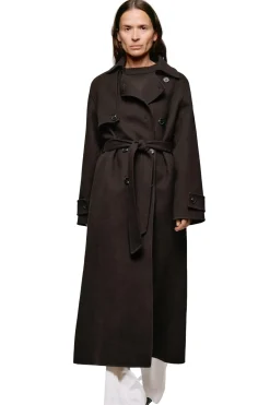 Jakke<Julie Josephine Thale Wool Trenchcoat Jakke Mørkebrun