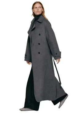 Jakke<Julie Josephine Thale Wool Trenchcoat Jakke Mørkegrå