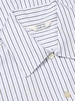 Skjorte<Libertine Libertine Venture Skjorte Black Blue Stripe