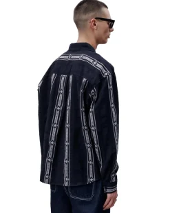 Skjorte<Libertine Libertine Venture Shirt Skjorte Stripet Mørkeblå