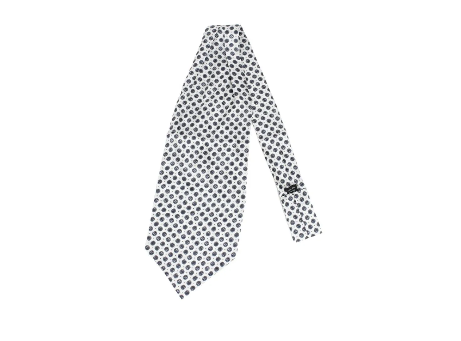 Tilbehør<Manzini Montecristo Silk Ascot Slips Hvit Og Sort