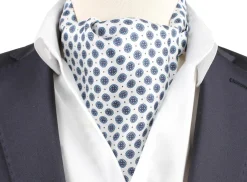 Tilbehør<Manzini Montecristo Silk Ascot Slips Lyseblå